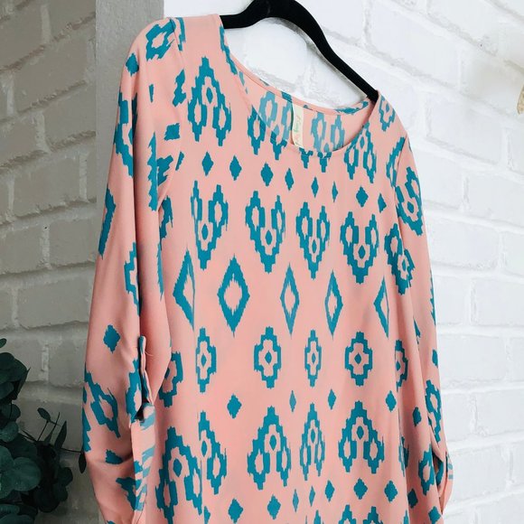Candy Rose Aztec Print Blouse - Picture 1 of 4